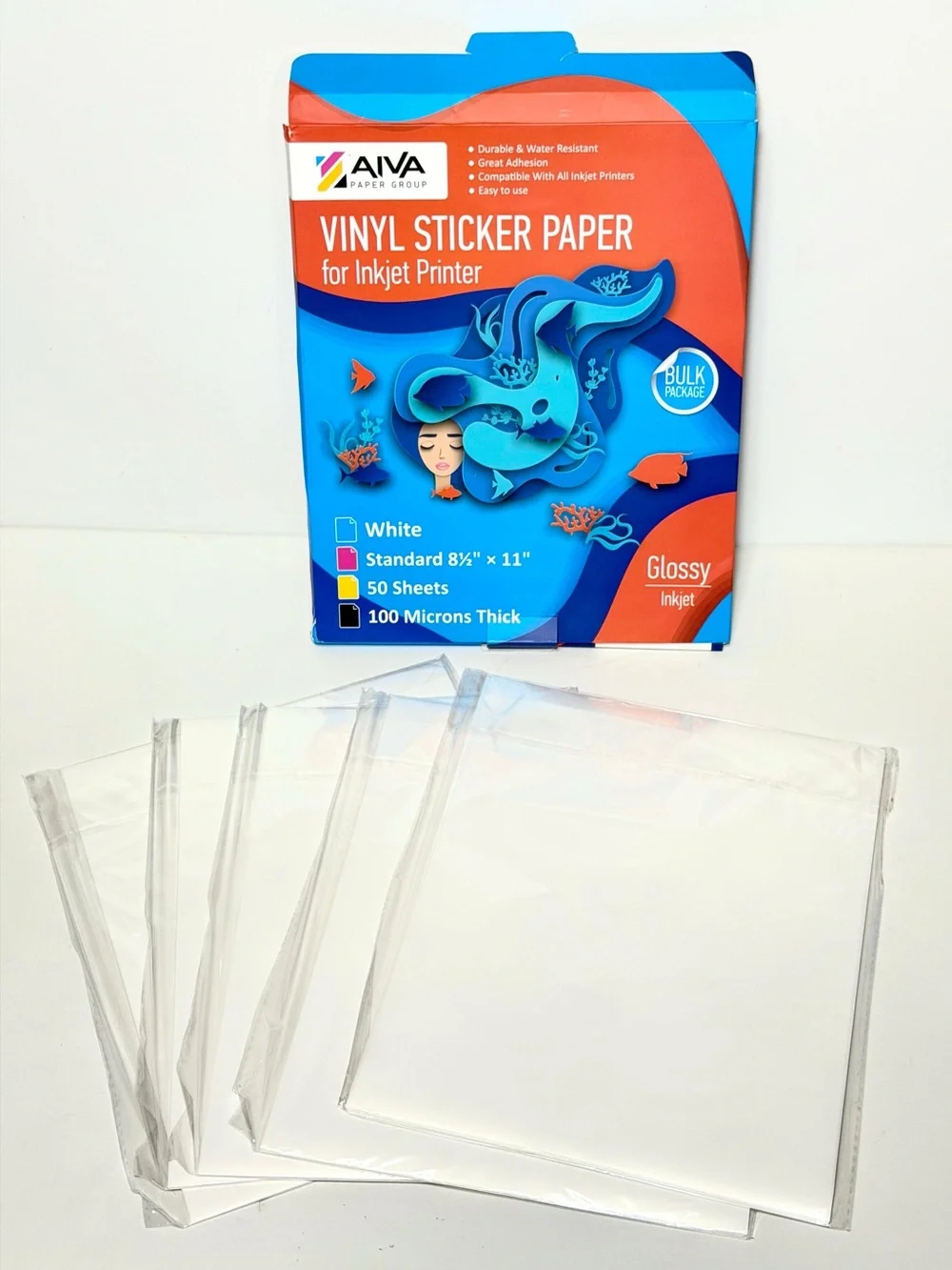 Vinyl Sticker Paper for Inkjet Printer Size 8.5